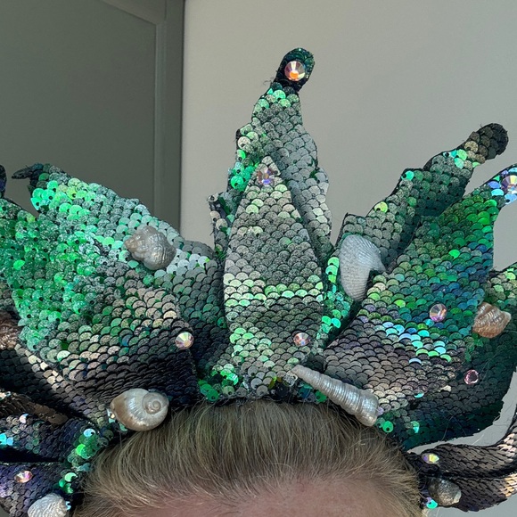 Green Sequin Mermaid Headpiece main image 4